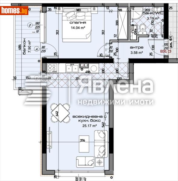 Двустаен, 78m² - Жк. Младост, Варна - Апартамент за продажба - ЯВЛЕНА - 117492199