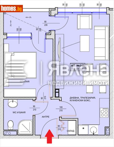 Двустаен, 60m² - Гр.Поморие, Бургас - Апартамент за продажба - ЯВЛЕНА - 117494244