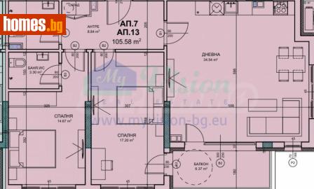 Тристаен, 117m² - Апартамент за продажба - 117507230