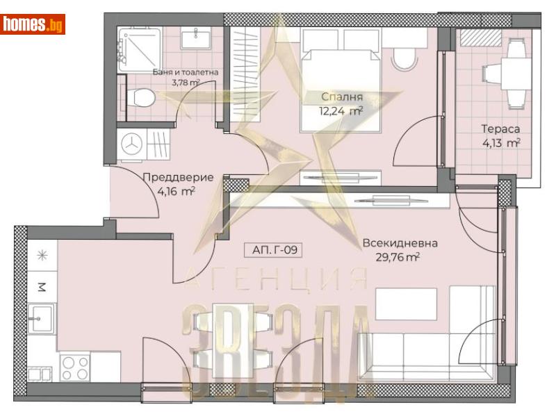 Двустаен, 75m² - Кв. Остромила, Пловдив - Апартамент за продажба - АГЕНЦИЯ ЗВЕЗДА - 117560515