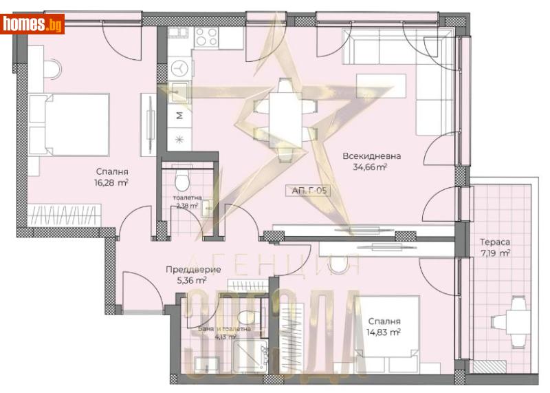 Тристаен, 115m² - Кв. Остромила, Пловдив - Апартамент за продажба - АГЕНЦИЯ ЗВЕЗДА - 117560519