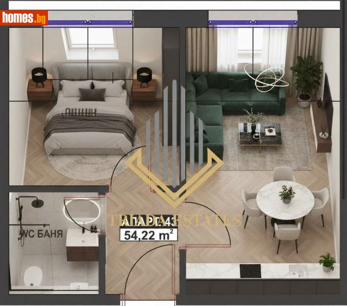 Двустаен, 54m² - Жк. Братя Миладинови, Бургас - Апартамент за продажба - Триада естейтс - 117607395