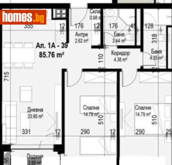 Тристаен, 102m² - Апартамент за продажба - 117618396