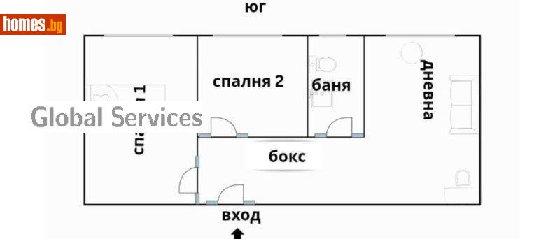 Тристаен, 65m² - Жк. Изток, София - Апартамент за продажба - Глобъл Сървисиз ООД - 117654950