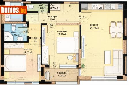 Тристаен, 90m² - Апартамент за продажба - 117659156