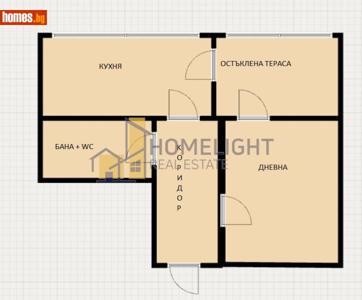Двустаен, 47m² - Жк. Дружба 2, София - Апартамент за продажба - ХОУМ ЛАЙТ  - 117686665
