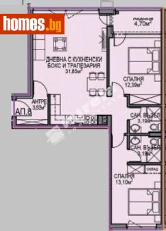 Тристаен, 90m² - Апартамент за продажба - 117688224
