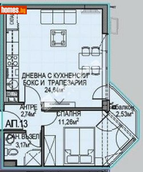 Двустаен, 60m² - Жк. Обеля 2, София - Апартамент за продажба - МИРЕЛА - 117688228