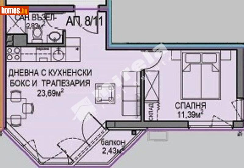 Двустаен, 56m² - Жк. Обеля 2, София - Апартамент за продажба - МИРЕЛА - 117688240