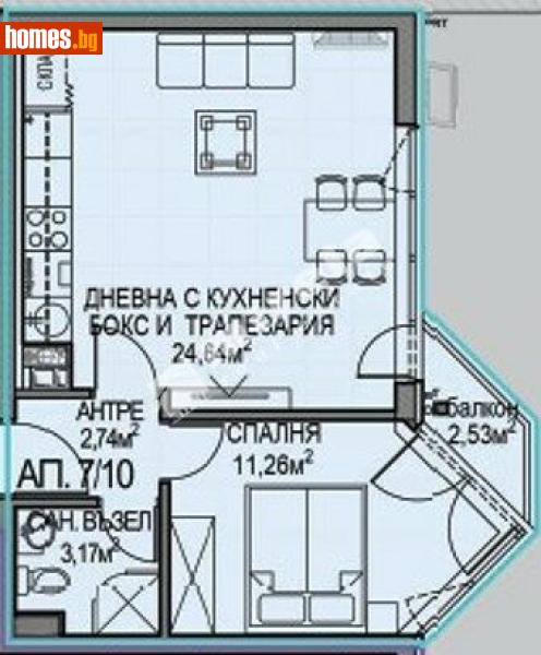 Двустаен, 60m² - Жк. Обеля 2, София - Апартамент за продажба - МИРЕЛА - 117688242