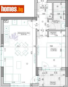 Двустаен, 64m² - Апартамент за продажба - 117697334