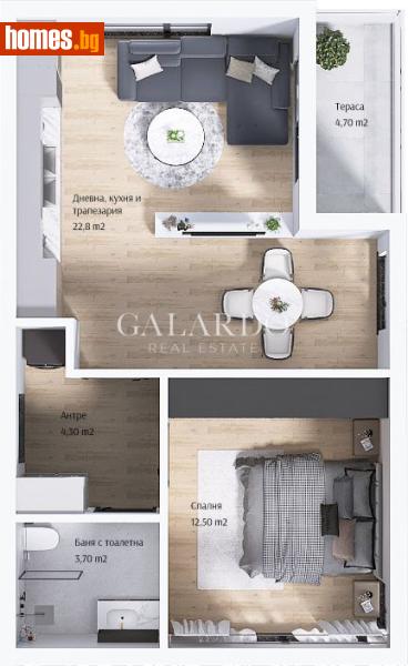 Двустаен, 70m² - Жк. Тракия, Пловдив - Апартамент за продажба - Galardo real estate - 117707268