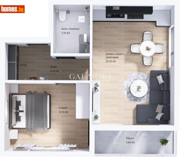 Двустаен, 65m² - Жк. Тракия, Пловдив - Апартамент за продажба - Galardo real estate - 117707276