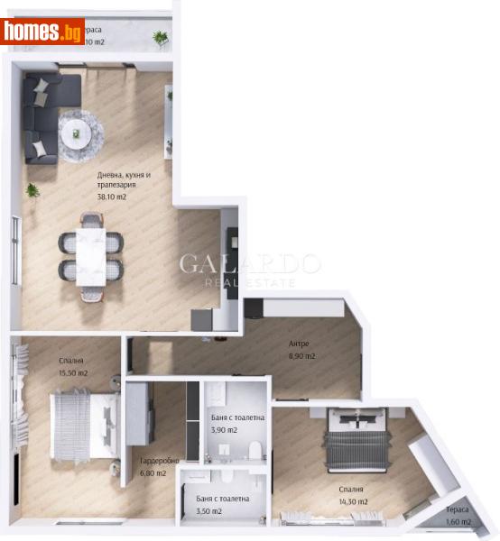 Тристаен, 140m² - Жк. Тракия, Пловдив - Апартамент за продажба - Galardo real estate - 117707290