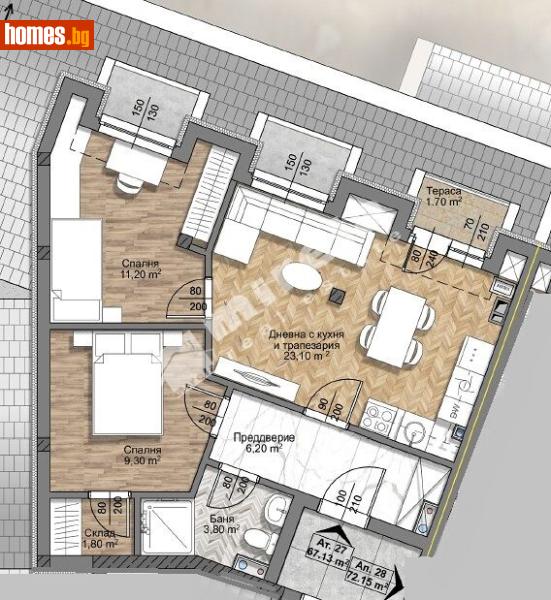 Тристаен, 79m² - Жк. Овча Купел 2, София - Апартамент за продажба - МИРЕЛА - 117741132