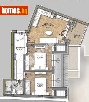 Тристаен, 74m² - Апартамент за продажба - 117741134