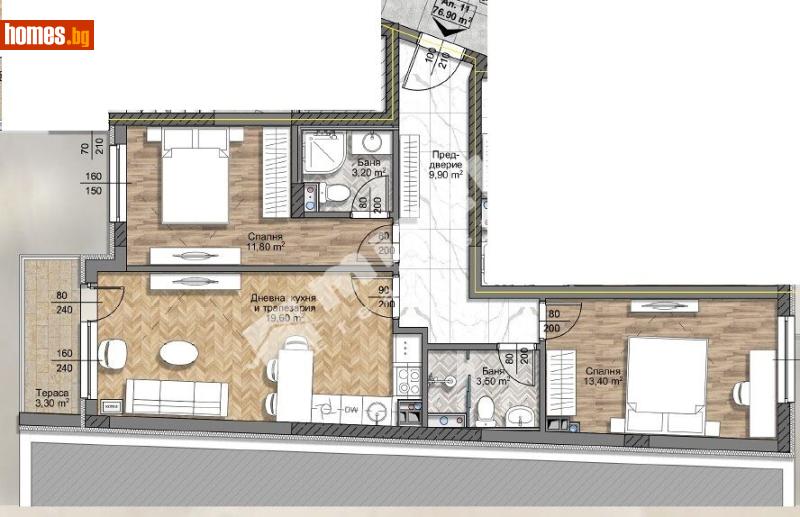 Тристаен, 93m² - Жк. Овча Купел 2, София - Апартамент за продажба - МИРЕЛА - 117741146
