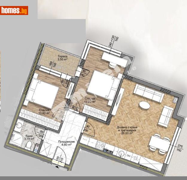 Тристаен, 93m² - Жк. Овча Купел 2, София - Апартамент за продажба - МИРЕЛА - 117741148