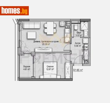 Двустаен, 67m² - Апартамент за продажба - 117750984