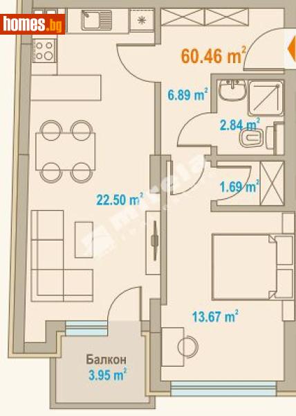 Двустаен, 76m² - Жк. Зона Б19, София - Апартамент за продажба - МИРЕЛА - 117766028