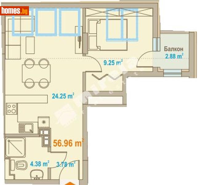 Двустаен, 79m² - Жк. Зона Б19, София - Апартамент за продажба - МИРЕЛА - 117766032