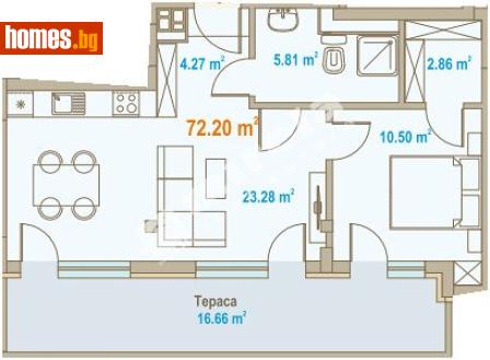Двустаен, 105m² - Апартамент за продажба - 117766040