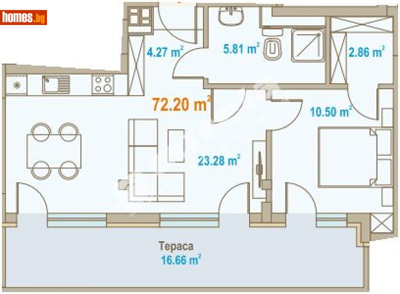 Двустаен, 105m² - Жк. Зона Б19, София - Апартамент за продажба - МИРЕЛА - 117766040