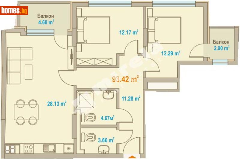 Тристаен, 129m² - Жк. Зона Б19, София - Апартамент за продажба - МИРЕЛА - 117766042