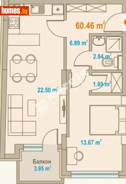 Двустаен, 84m² - Жк. Зона Б19, София - Апартамент за продажба - МИРЕЛА - 117766044