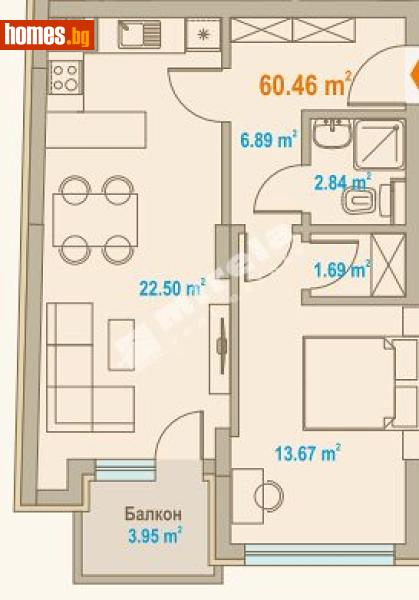 Двустаен, 84m² - Жк. Зона Б19, София - Апартамент за продажба - МИРЕЛА - 117766048