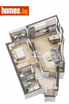 Двустаен, 74m² - Апартамент за продажба - 117775744