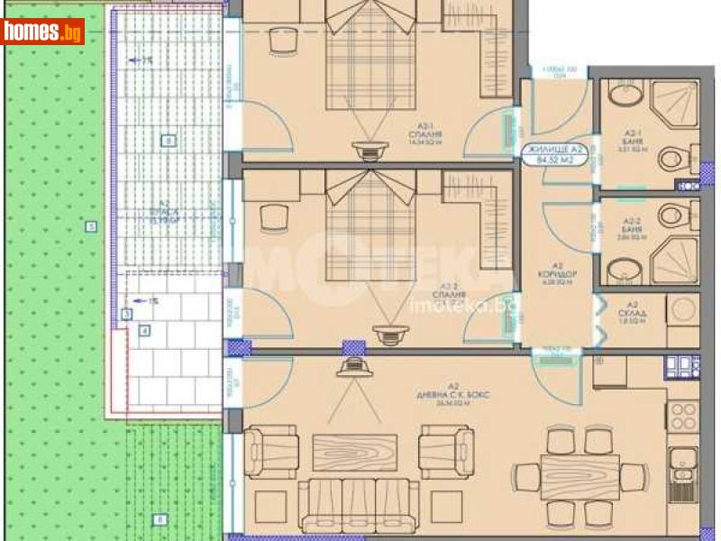 Тристаен, 115m² - Жк. Обеля 2, София - Апартамент за продажба - ИМОТЕКА АД - 117784227