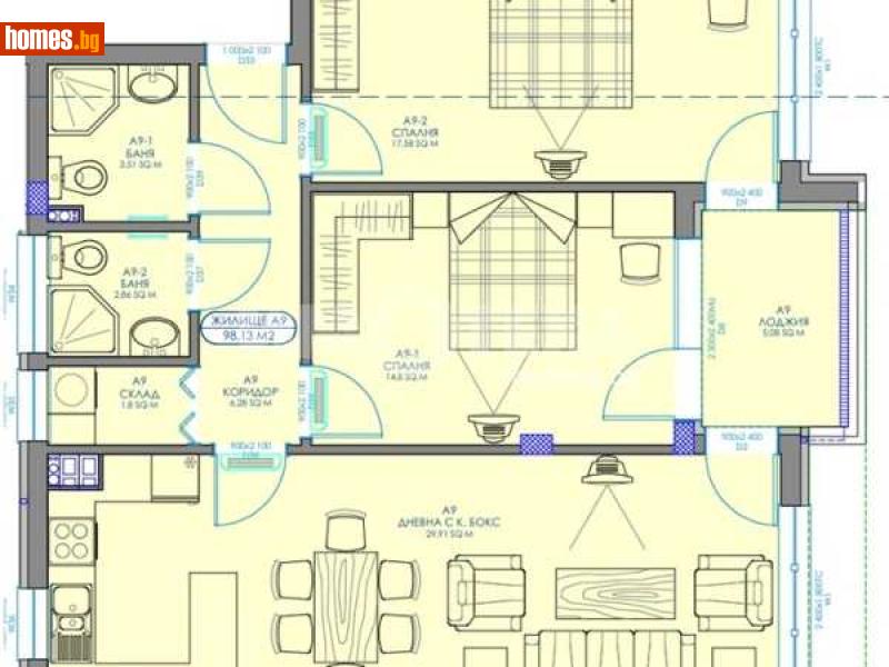Тристаен, 98m² - Жк. Обеля 2, София - Апартамент за продажба - ИМОТЕКА АД - 117784281