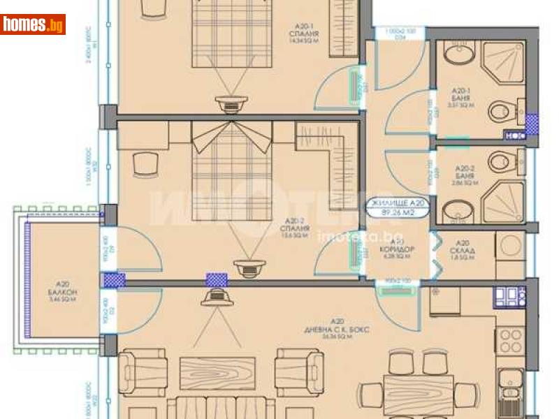 Тристаен, 102m² - Жк. Обеля 2, София - Апартамент за продажба - ИМОТЕКА АД - 117784358