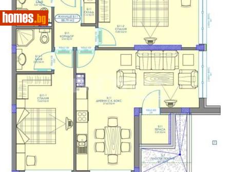 Тристаен, 107m² - Апартамент за продажба - 117784519