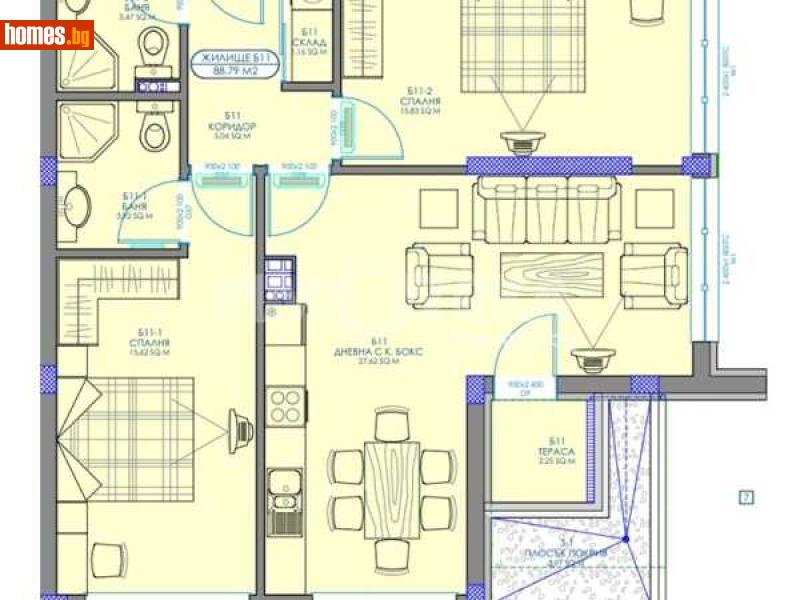 Тристаен, 107m² - Жк. Обеля 2, София - Апартамент за продажба - ИМОТЕКА АД - 117784519