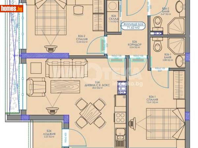 Тристаен, 87m² - Жк. Обеля 2, София - Апартамент за продажба - ИМОТЕКА АД - 117784624