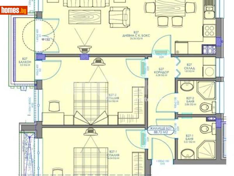 Тристаен, 104m² - Жк. Обеля 2, София - Апартамент за продажба - ИМОТЕКА АД - 117784631