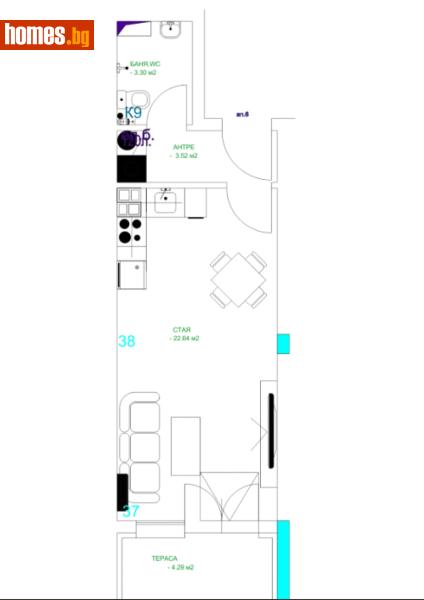 Едностаен, 48m² - Жк. Младежки хълм, Пловдив - Апартамент за продажба - АВИРЕКС НЕДВИЖИМИ ИМОТИ - 117785982