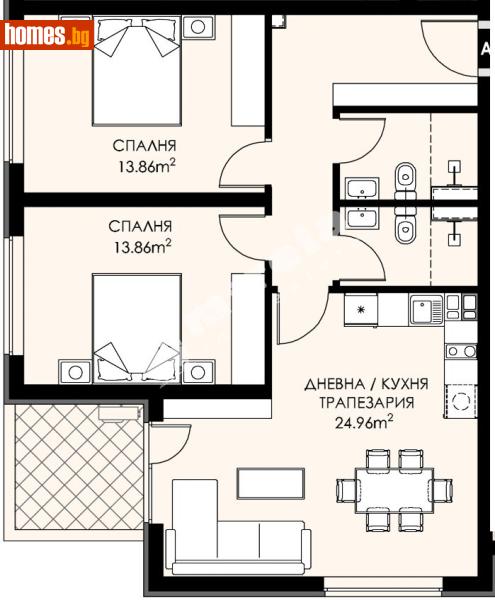 Тристаен, 103m² - Жк. Люлин 9, София - Апартамент за продажба - МИРЕЛА - 117802042