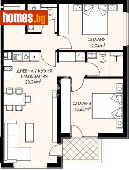 Тристаен, 95m² - Апартамент за продажба - 117802054