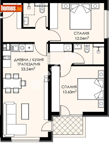 Тристаен, 95m² - Жк. Люлин 9, София - Апартамент за продажба - МИРЕЛА - 117802054