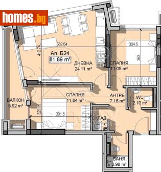 Тристаен, 94m² - Апартамент за продажба - 117810960