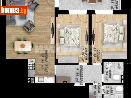 Тристаен, 103m² - Апартамент за продажба - 117832398