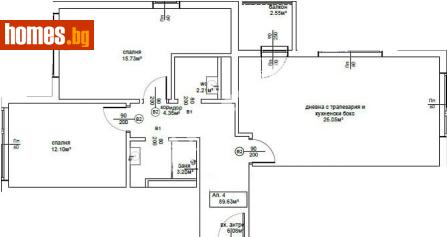 Тристаен, 102m² - Апартамент за продажба - 117845015