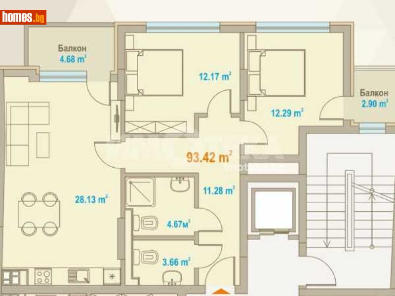 Тристаен, 129m² -  Център, София - Апартамент за продажба - ИМОТЕКА АД - 117845206