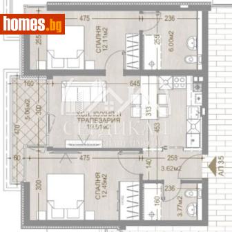 Тристаен, 92m² - Апартамент за продажба - 117855063