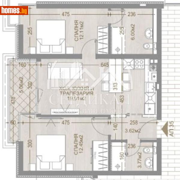 Тристаен, 92m² - Кв. Манастирски Ливади, София - Апартамент за продажба - СЕРДИКА 1 НЕДВИЖИМИ ИМОТИ ЕООД - 117855063