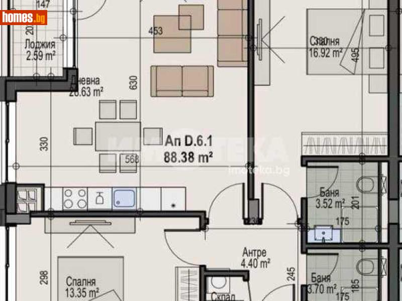 Тристаен, 100m² - София, София - град - Апартамент за продажба - ИМОТЕКА АД - 117862044