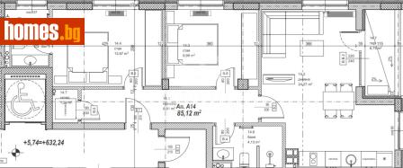 Тристаен, 97m² - Апартамент за продажба - 117890349